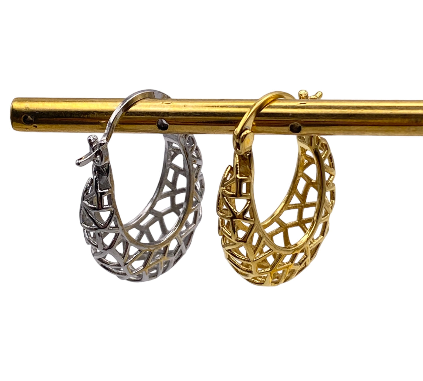 "CHOPIN" silver colored ultra light-weight hoop earrings