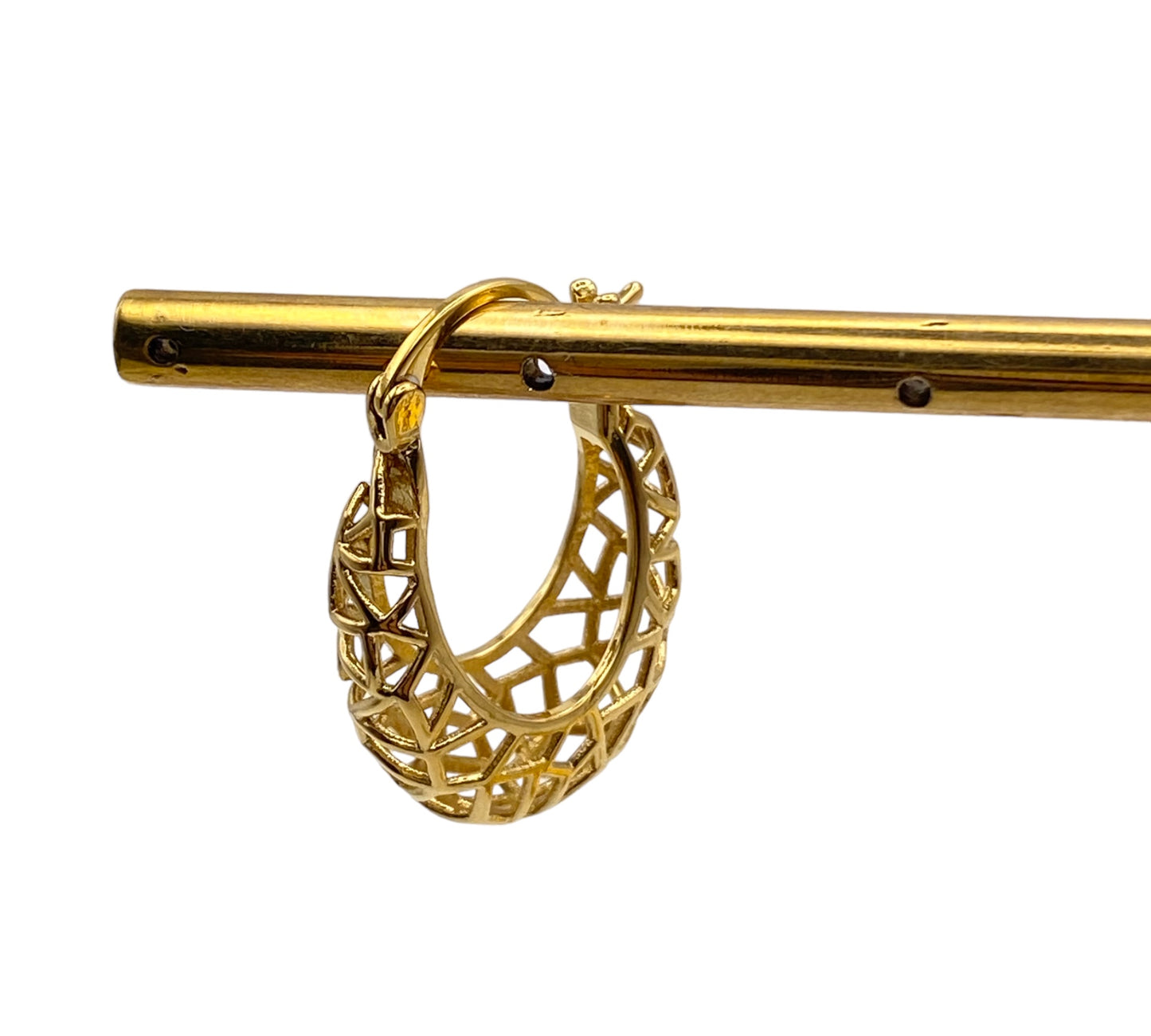 "STRUT" gold plated ultra light-weight hoop earrings