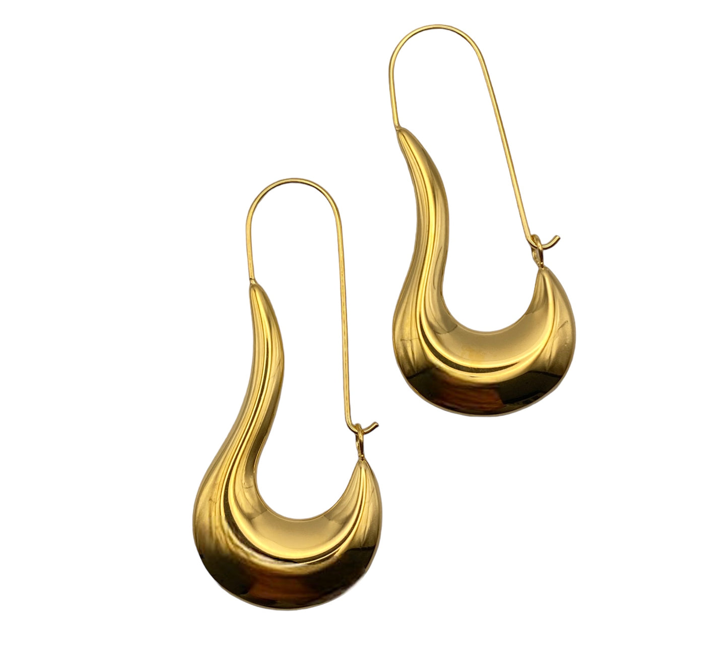 "COVE" gold plated statement hoop earrings