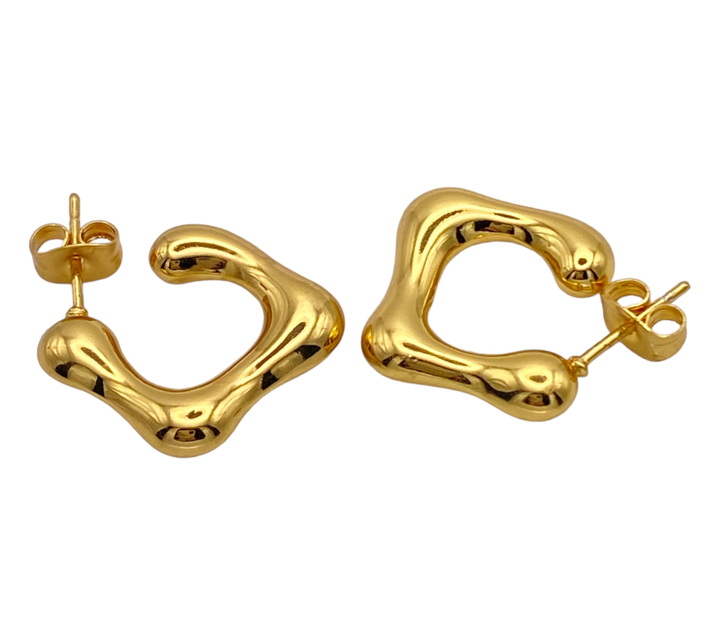 "BORA" gold plated square half hoop earrings