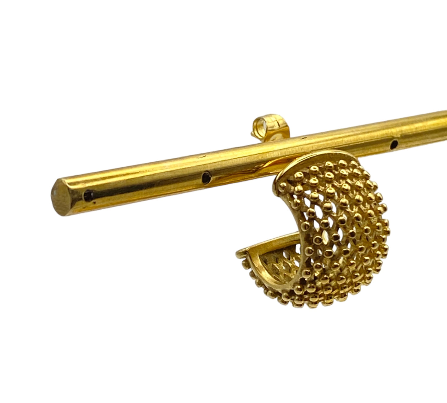 "SIDECAR" gold plated half hoop earrings