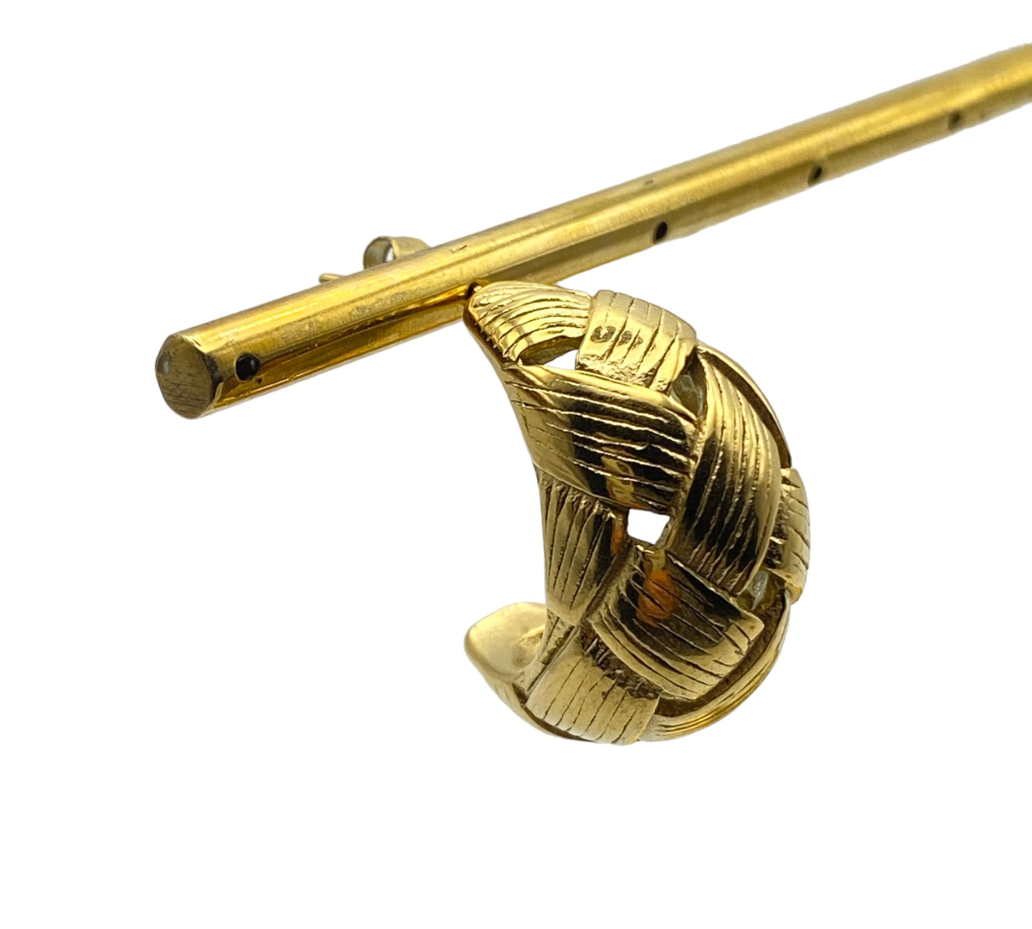 "PLAIT" gold plated open hoop earrings