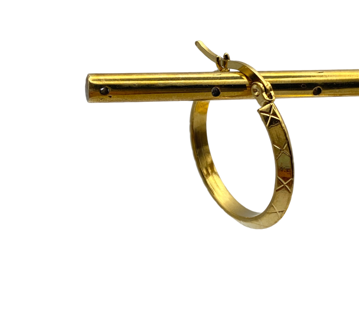 "FOIS" gold plated hoop earrings