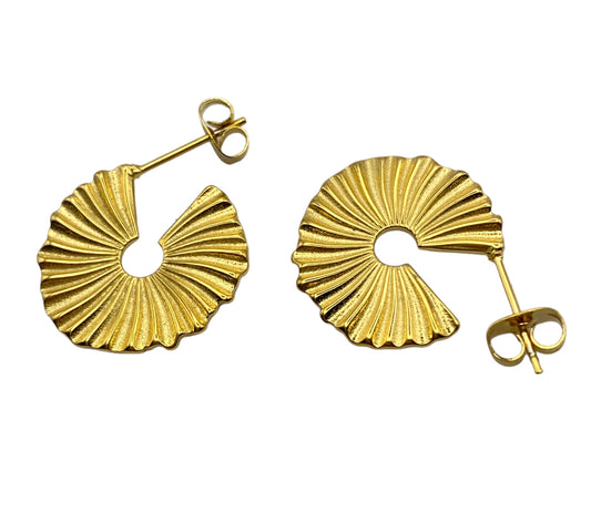 "PUNKAH" gold plated open hoop earrings