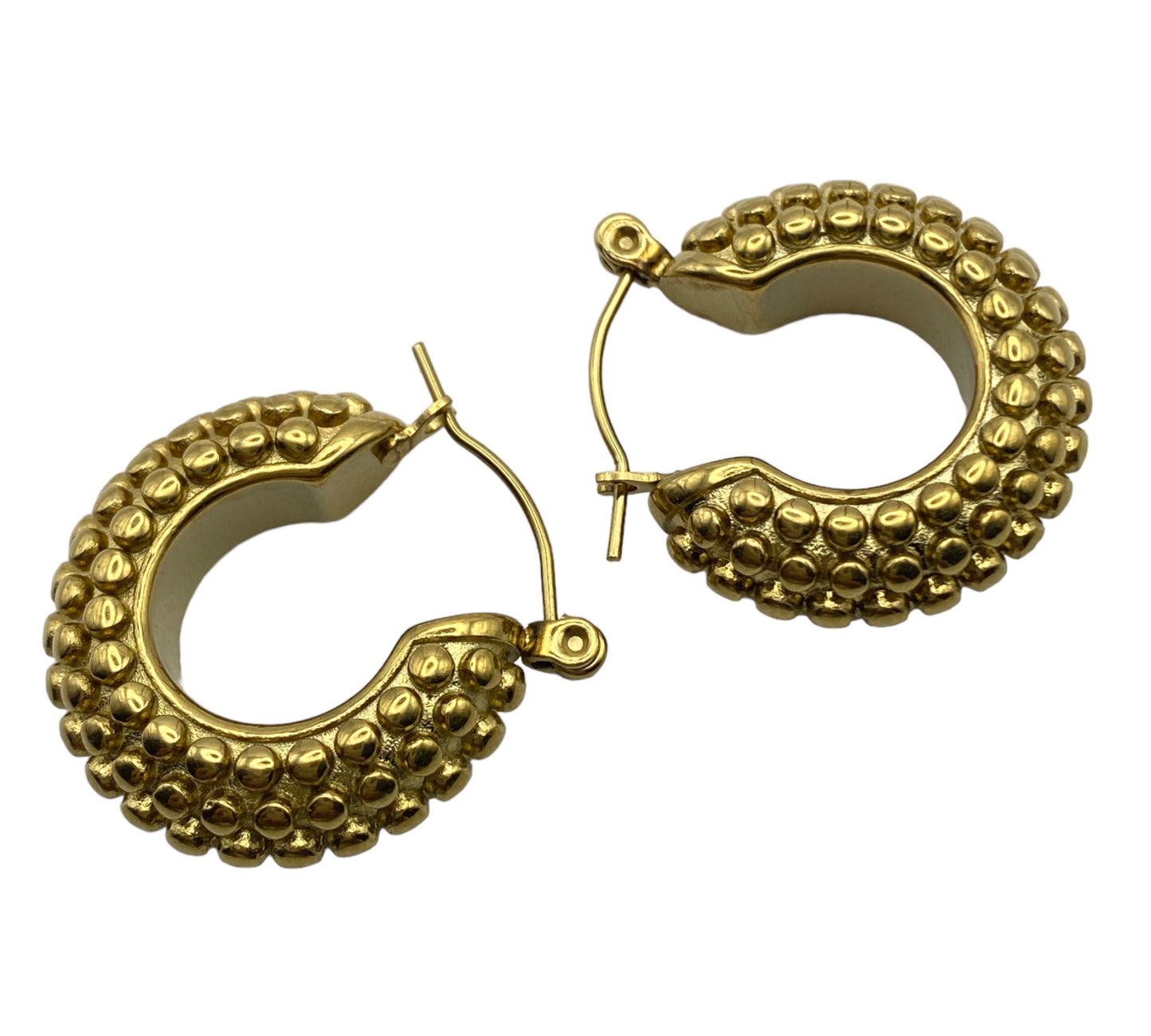 "TUDOR" gold plated hoop earrings
