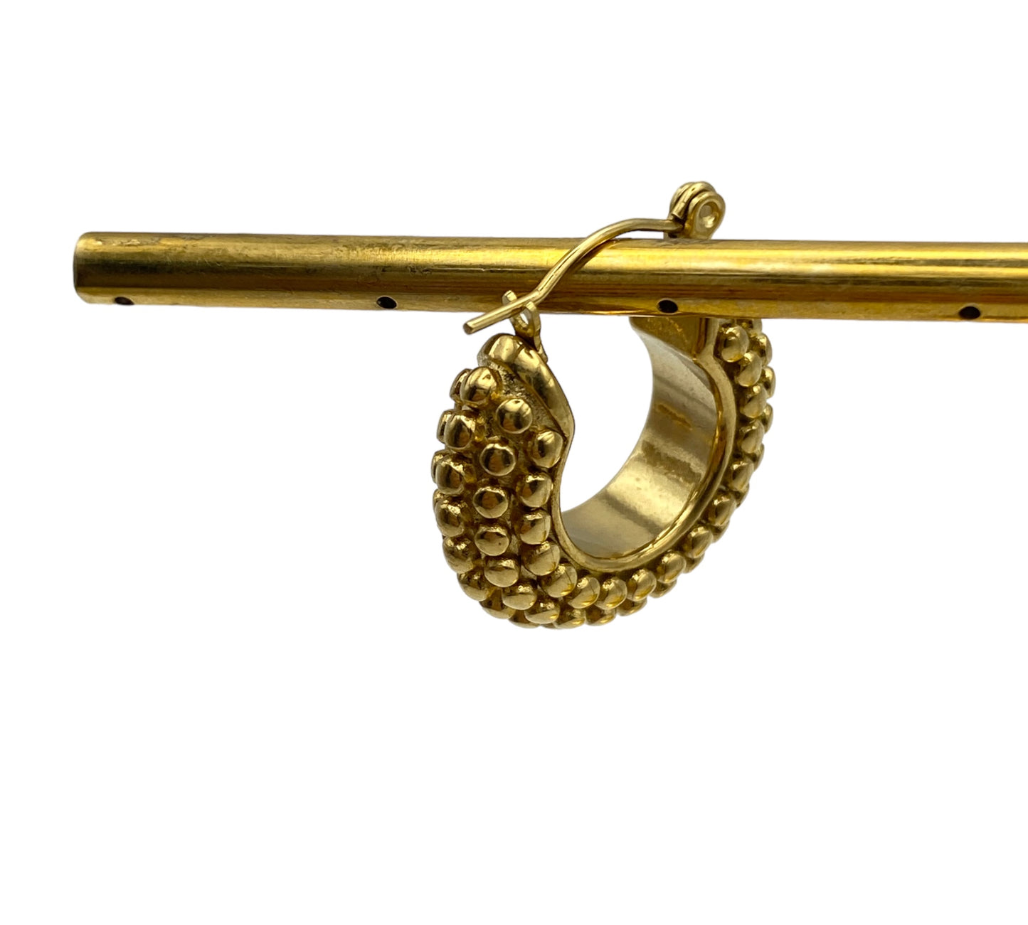 "TUDOR" gold plated hoop earrings