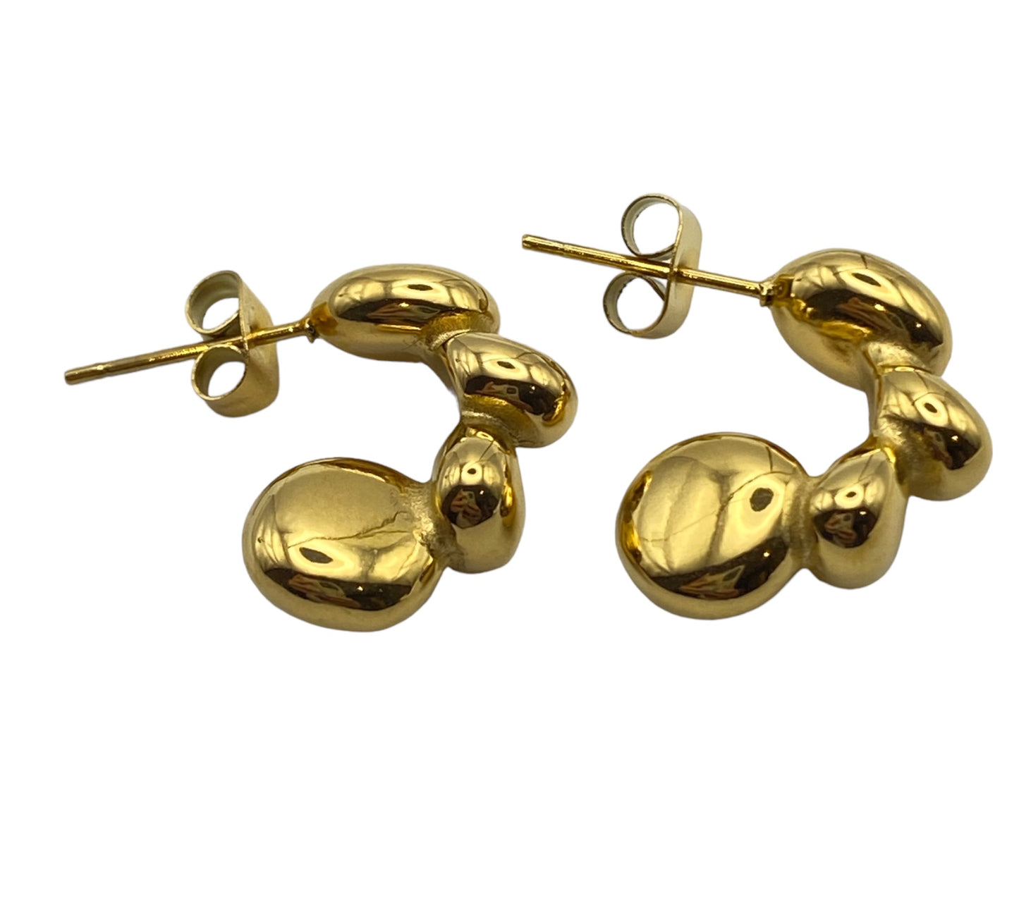 "COSMIC" gold plated open hoop earrings