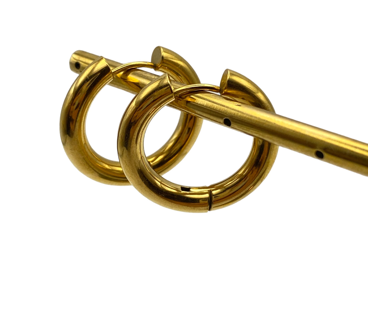 "CLEAR" gold plated essential hoop earrings