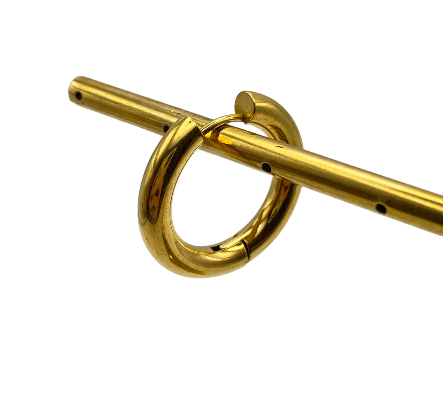 "CLEAR" gold plated essential hoop earrings