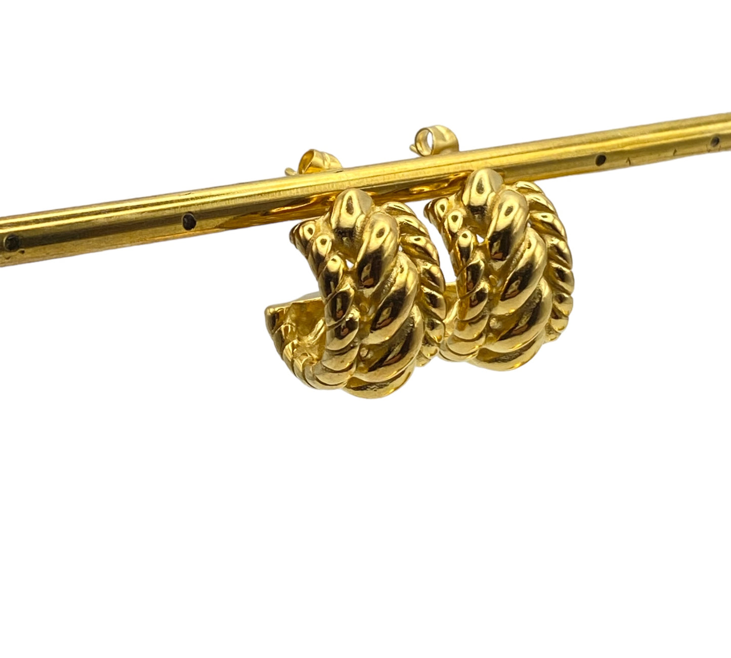 "NOMAD" gold plated half hoop earrings