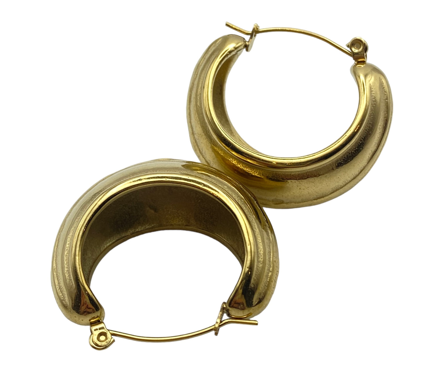 "ARCH" gold plated vintage statement hoop earrings