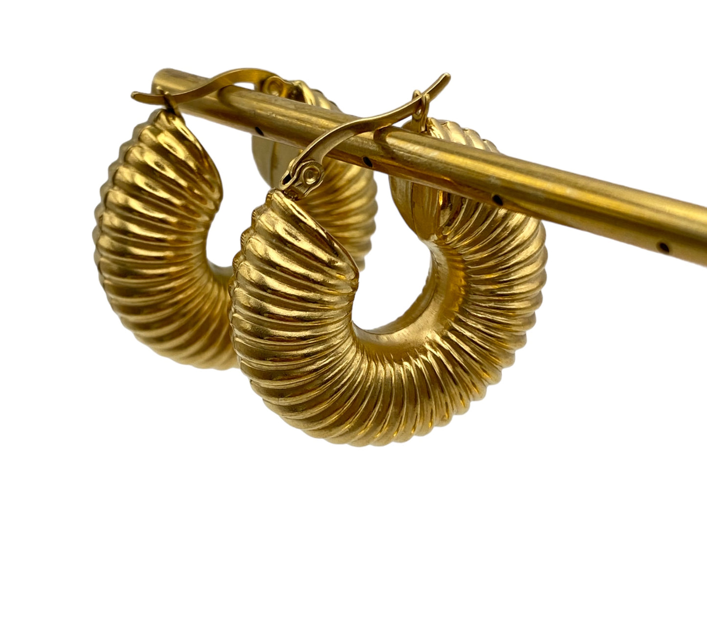 "COQUE" gold plated vintage hoop earrings