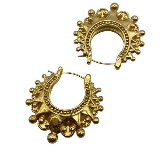 "CRU" gold plated vintage hoop earrings