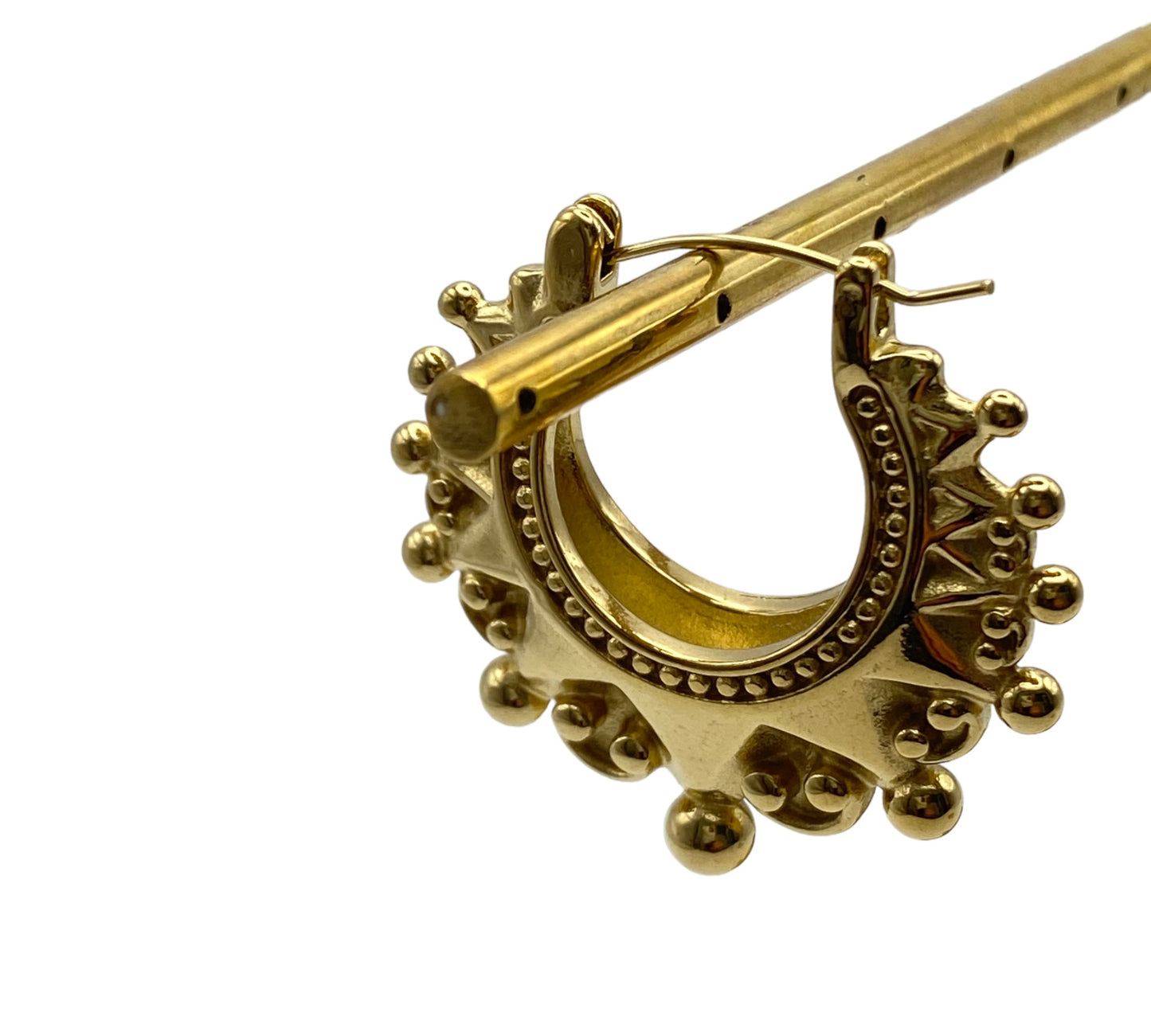 "CRU" gold plated vintage hoop earrings